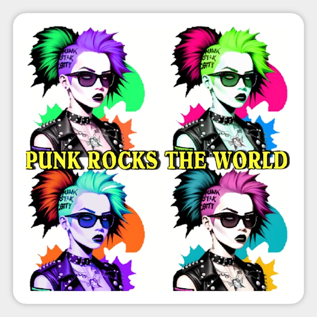 Punk Rock Girls Magnet by Metal Kross Productions